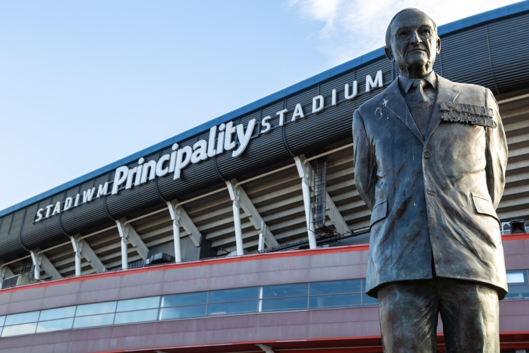 Statue of Sir Tasker Watkins at the Cardiff millennium stadium[Adobe ...