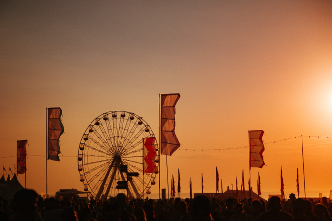 Sunset during Boardmasters Festival in Cornwall.