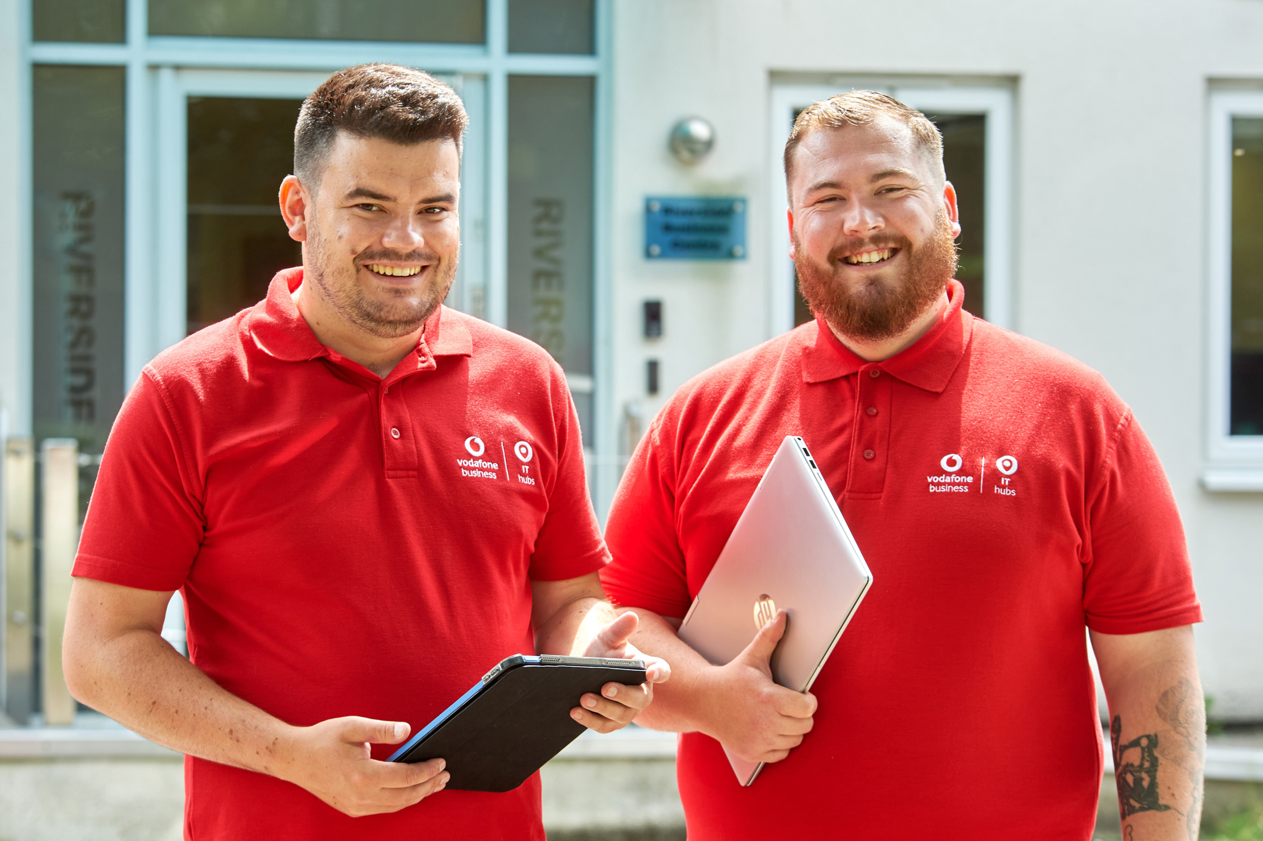 Ollie Bartlett and Laurie Probert, the first franchisees to open a Vodafone Business IT Hub.