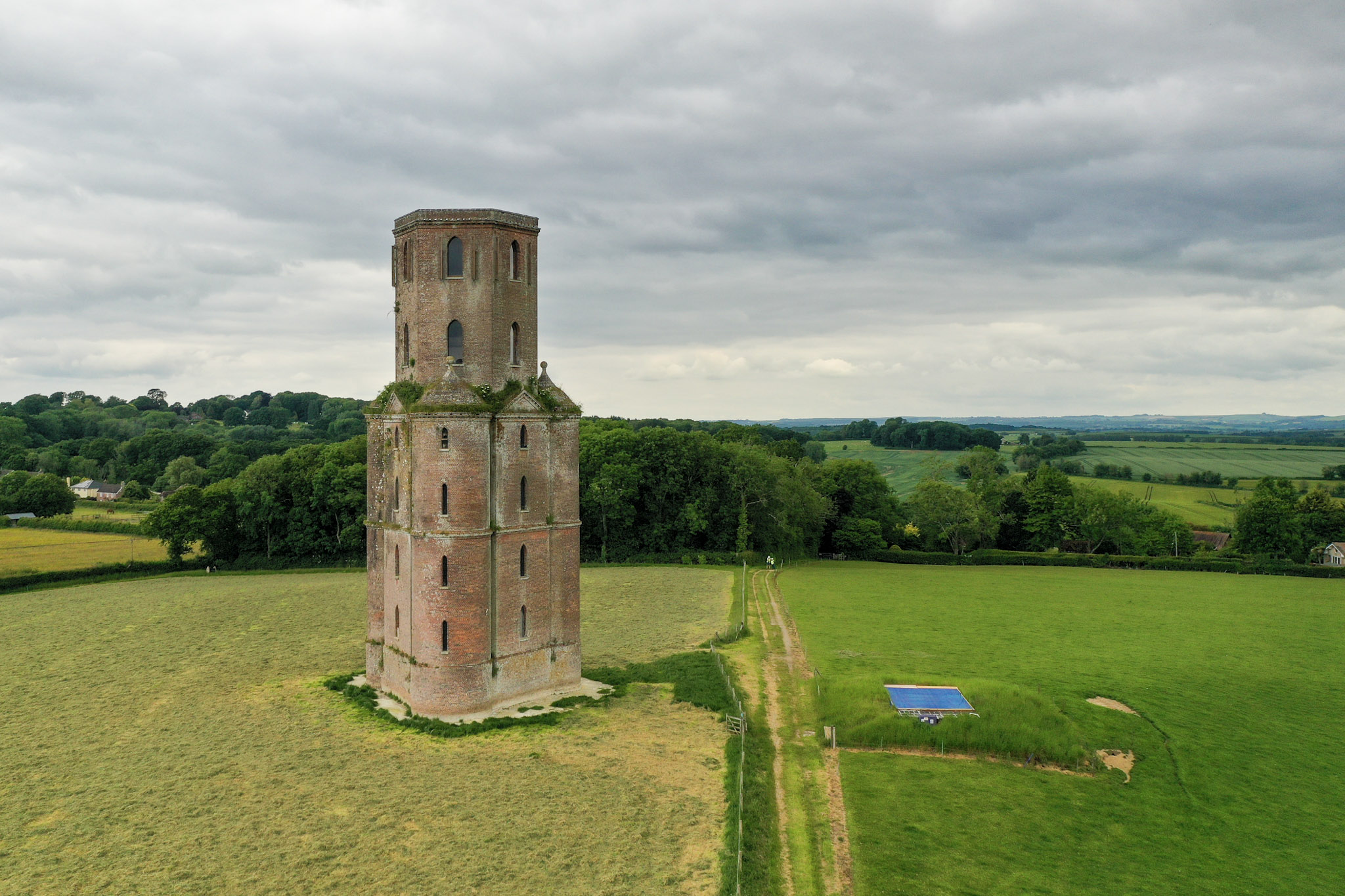 Horton Tower in Dorset, as photographed by a drone