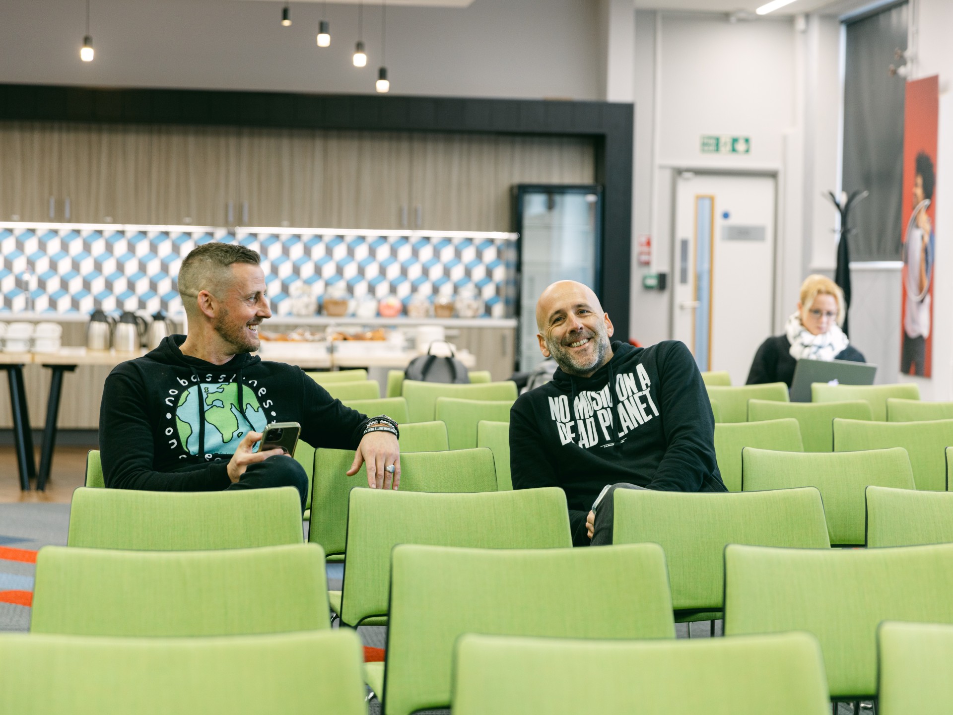 Kid-A co-founders, Andy Silcock and Adam Toms, at Pale Blue Dot event in Vodafone's Speechmark office.